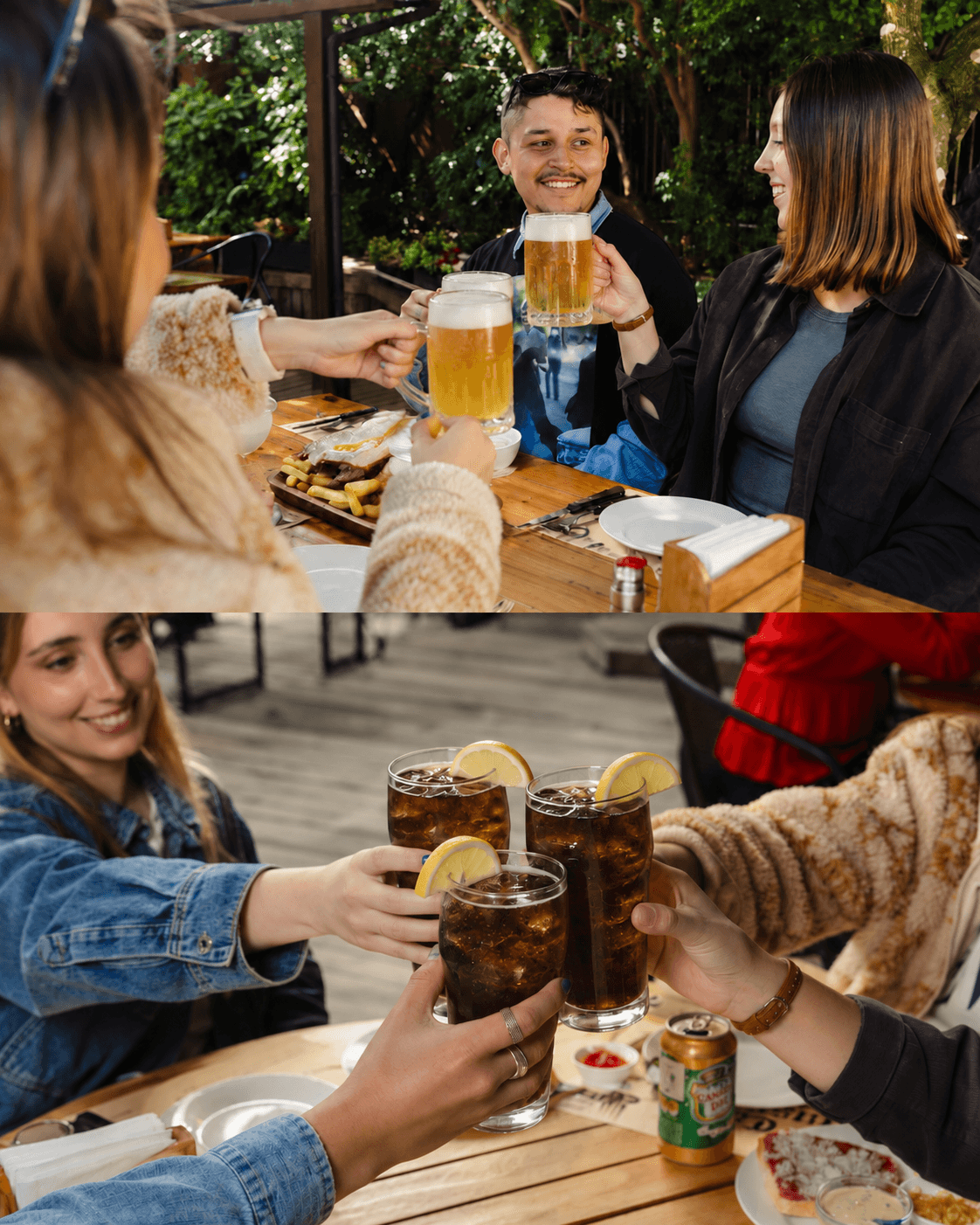 Amigos en la terraza de Café Haussmann